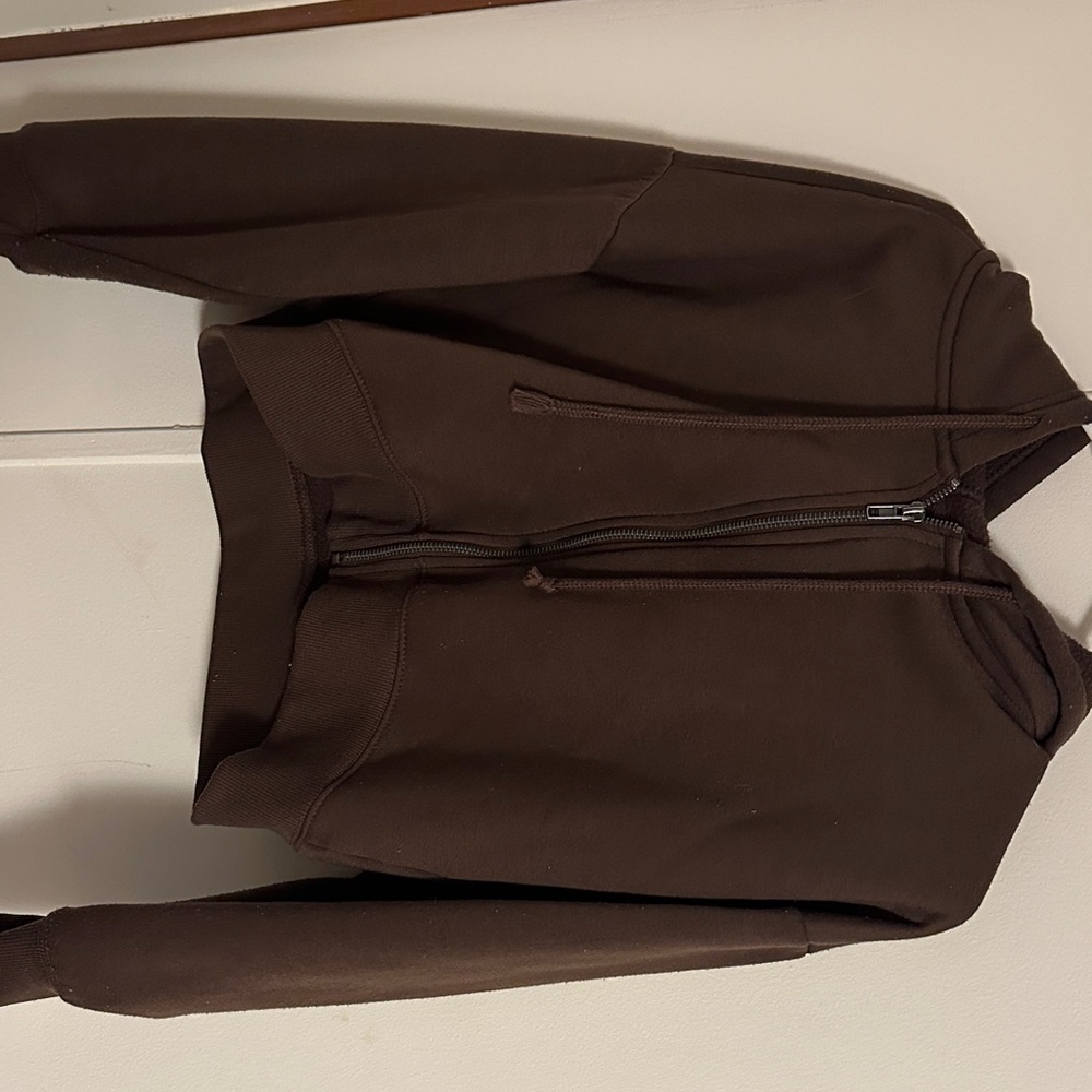 Brown Zip-Up Hoodie